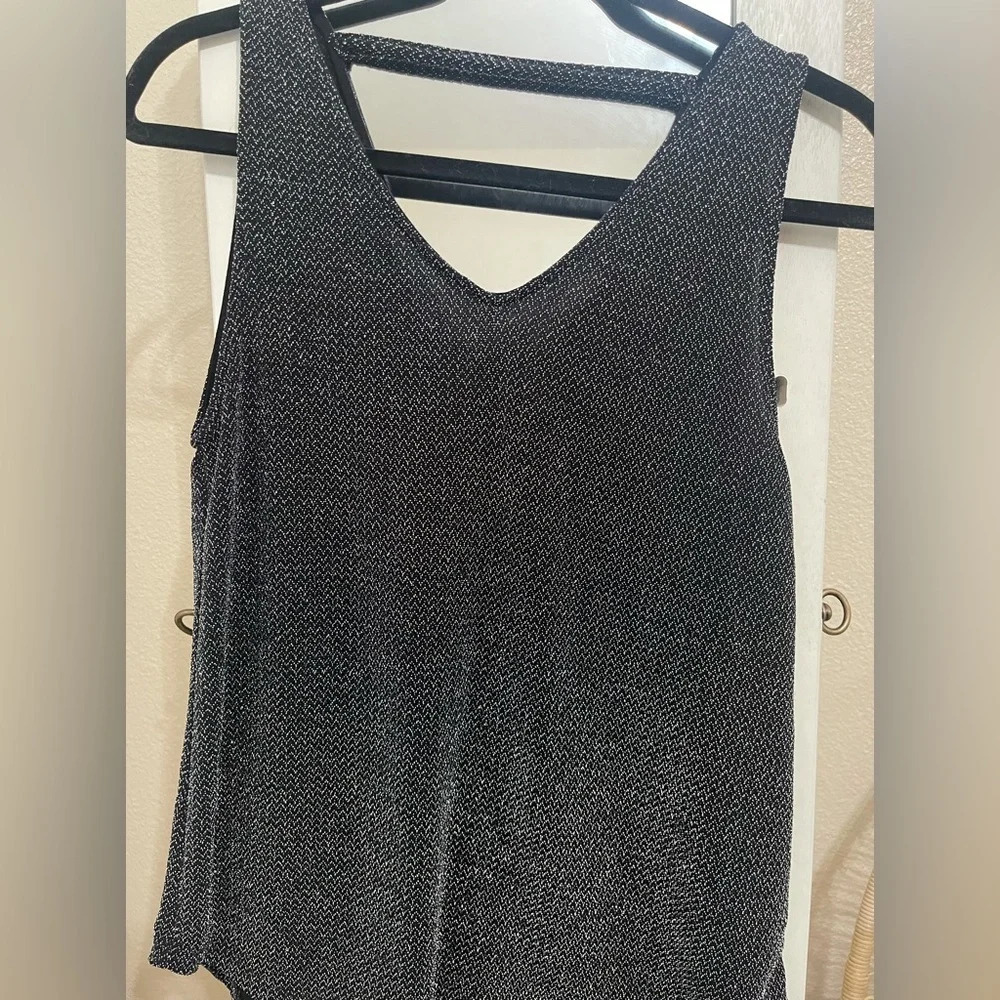 3x$25 Elodia Metallic shimmer Black Stretch Sleeveless top